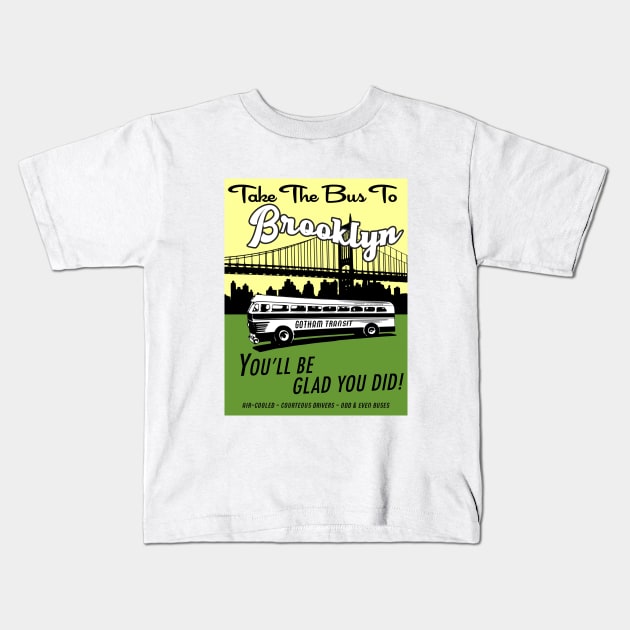 Take The Bus To Brooklyn (4) Kids T-Shirt by Vandalay Industries